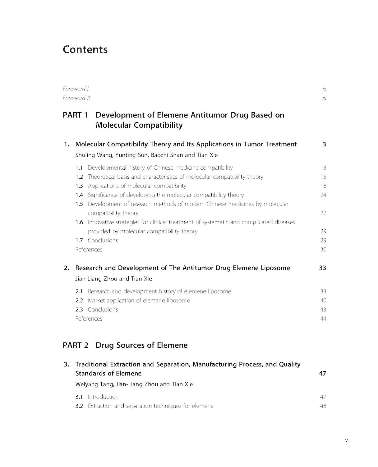 目录－Elemene Antitumor Drugs, Molecular Compatibility Theory and its Applications in New Drug Development and Clinical Practice_9780443132483-3_页面_1